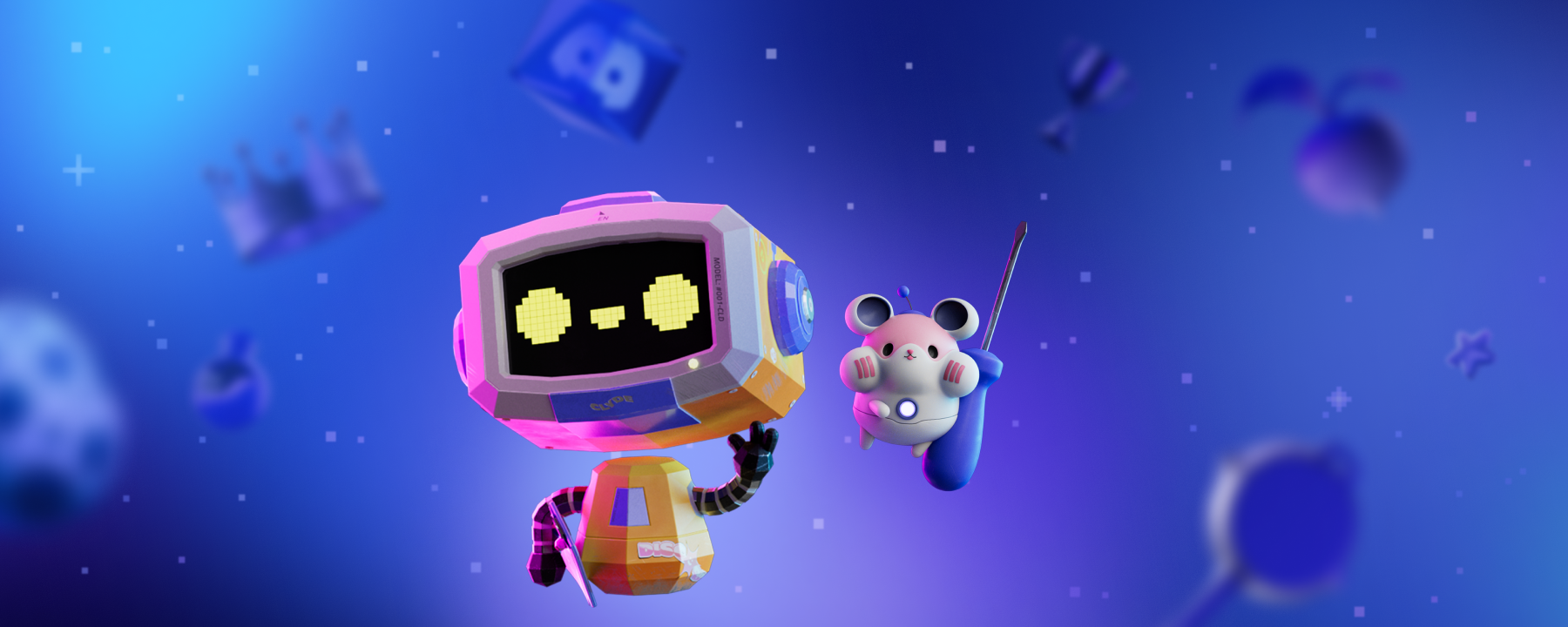 Discord bot hosting illustration with robot and chat bubbles
