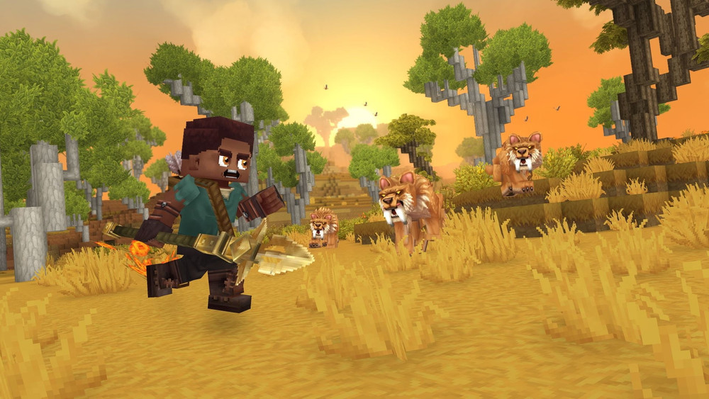 Hytale multiplayer gameplay showing players exploring and building